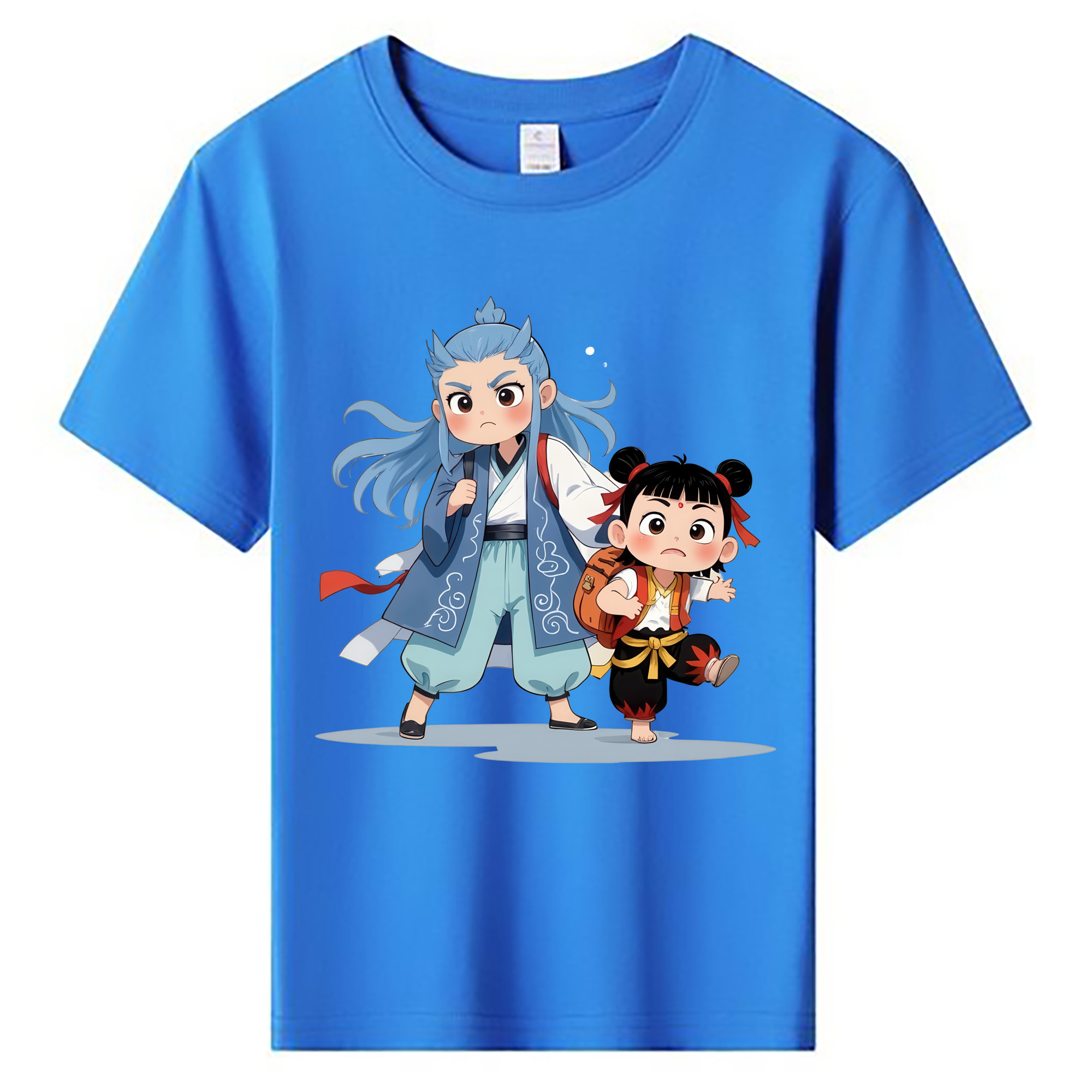 （画像用） Ne Zha 2 ナタ 魔童の大暴れ 綿100％キッズTシャツ（フロントプリント）
